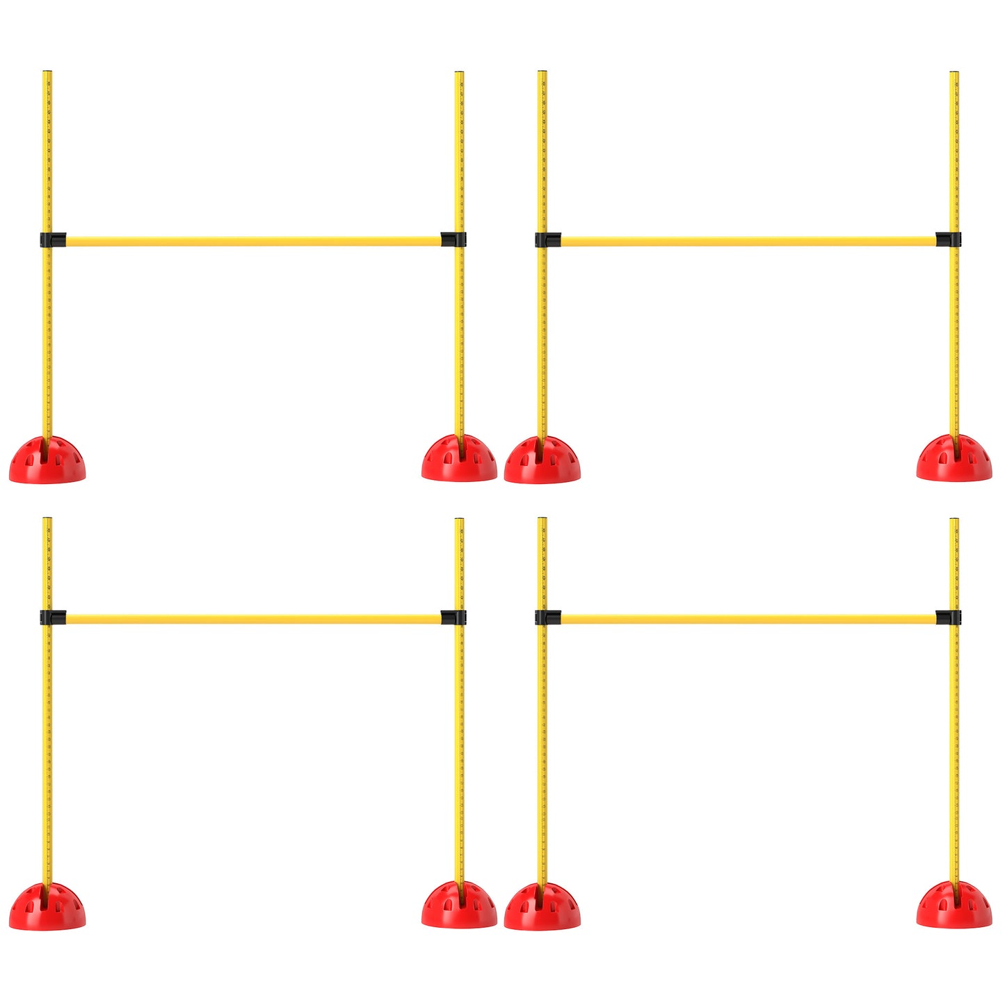 4 Piece Dog Agility Course Set With 4 Height Adjustable Dog Agility Jumps, Carry Bag, Yellow