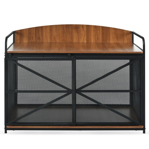 42.8 Heavy Duty Large Dog Crate Furniture For Large Medium Dog, Farmhouse Wooden Dog Kennel Indoor End Table, Decorative Pet House For Large Dogs