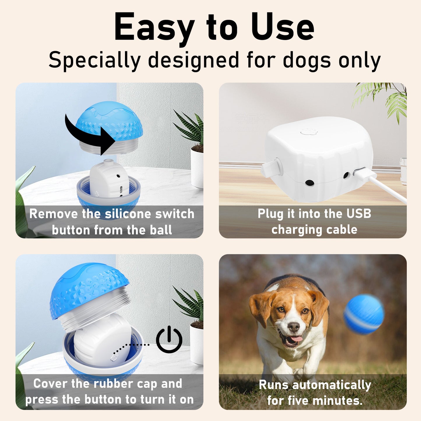 Smart Interactive Dog Toys, Automatic Moving Ball With Lighting Modes,  Interactive Dog Toys For Dog Enrichment & Stimulation, Motion Activated Rolling Toy For Medium And Large Dogs