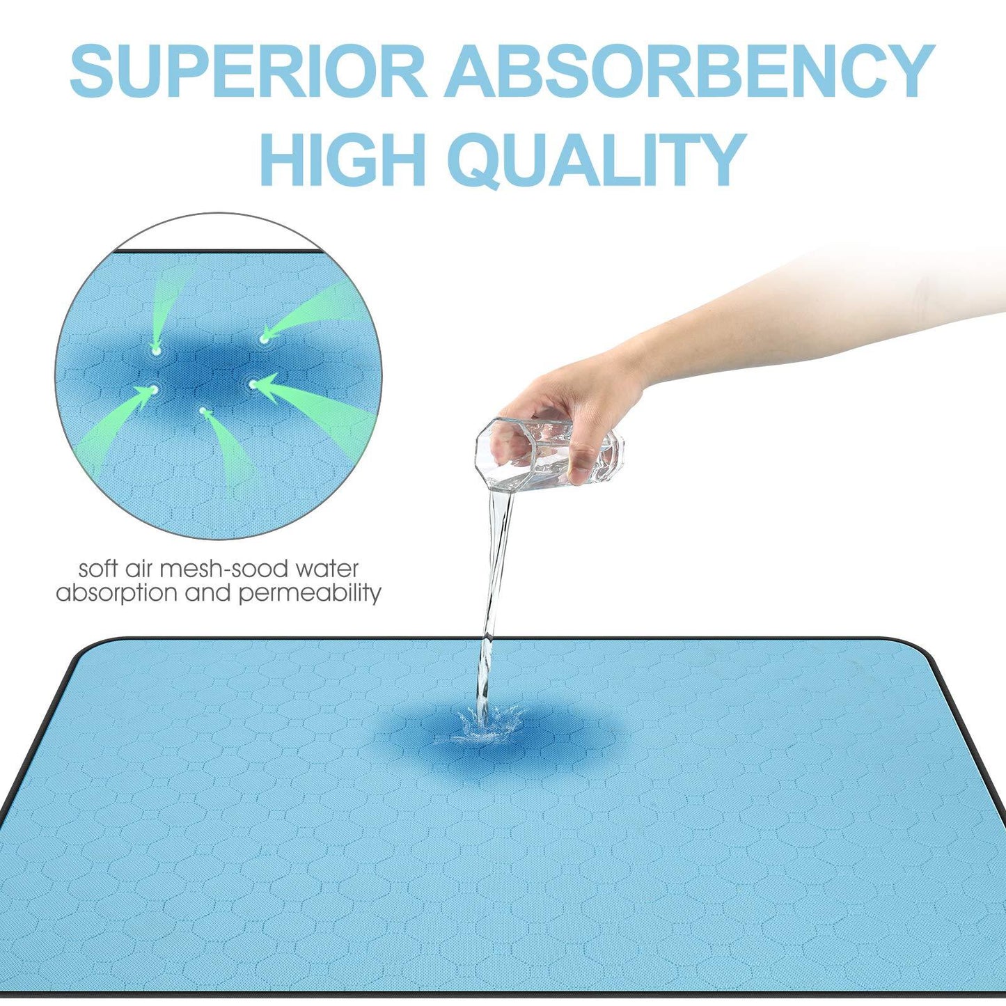 Washable Dog Urine Pad, Waterproof Toilet Training Mat For Dogs, 89.5 X 59.2 Cm - 34.5 In X 23 In, Washable Urine Pad Non-Slip Diaper Pad, For Puppies And Cats, 2 Packs